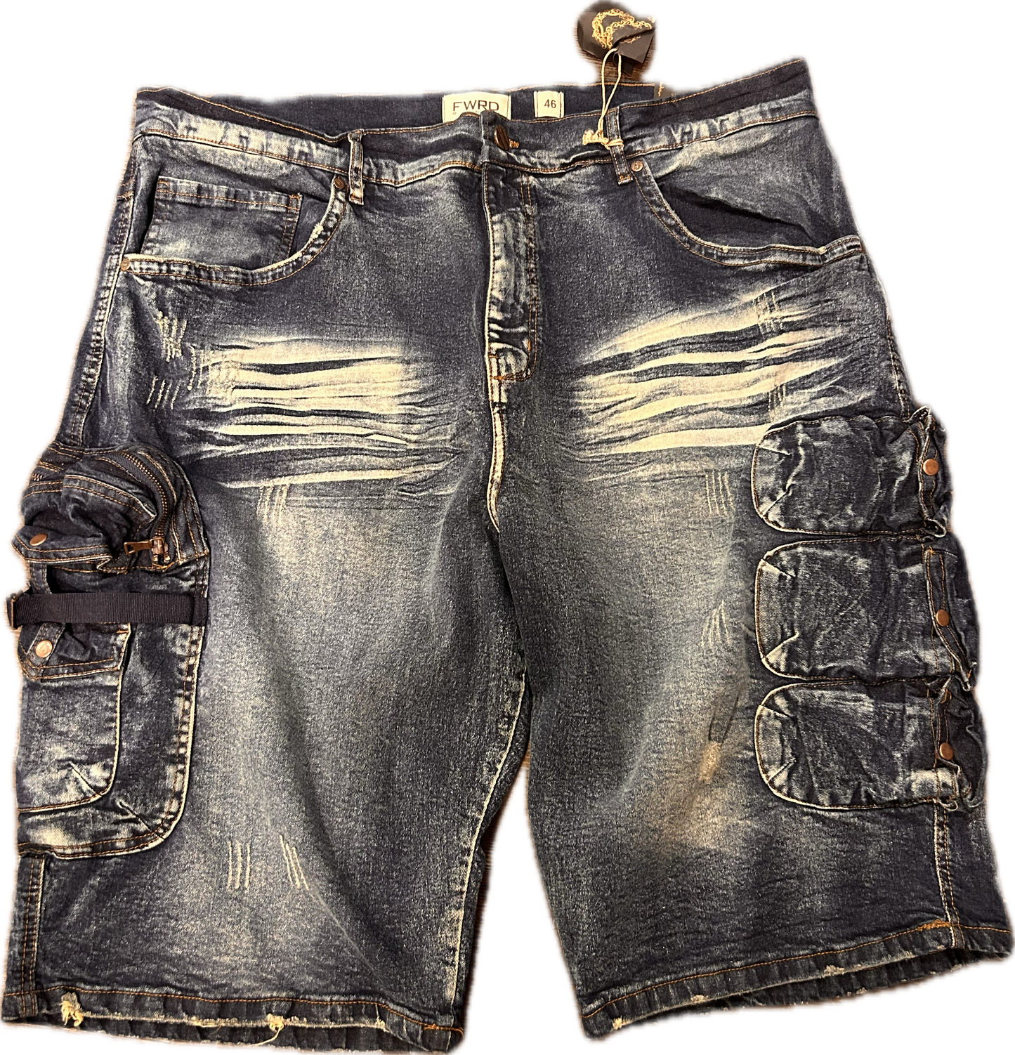 MEN FWRD DENIM CO. MILITARY CARGO DENIM SHORT