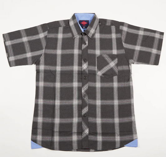 Men's Short Sleeve Button Down Plaid Shirts