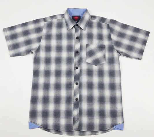 Men's Short Sleeve Button Down Plaid Shirts