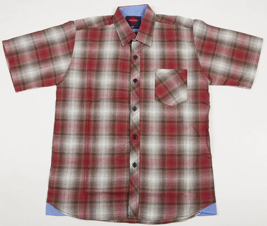 Men's Short Sleeve Button Down Plaid Shirts